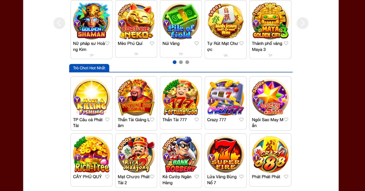 Cung cấp hàng trăm phiên bản slot chất lượng